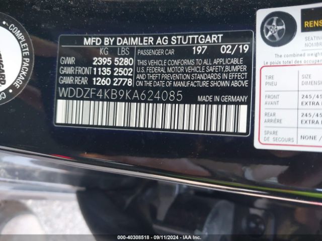 WDDZF4KB9KA624085 Mercedes-Benz E 300 4matic