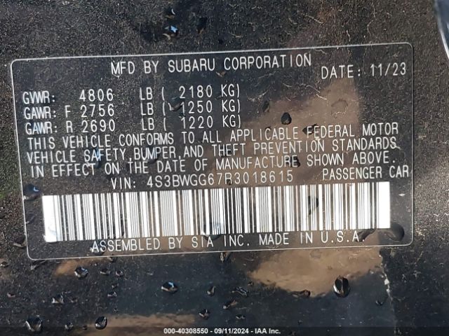 4S3BWGG67R3018615 Subaru Legacy Sport