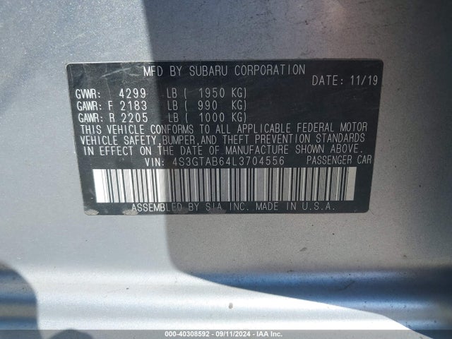 Subaru Impreza 5-door 2020 4S3GTAB64L3704556 Image 9