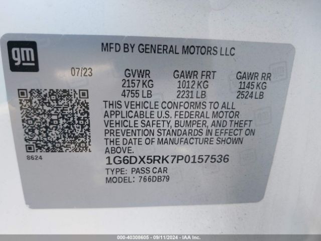1G6DX5RK7P0157536 Cadillac CT5 LUXURY