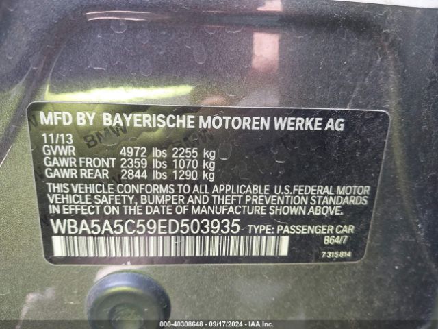 WBA5A5C59ED503935 BMW 528I