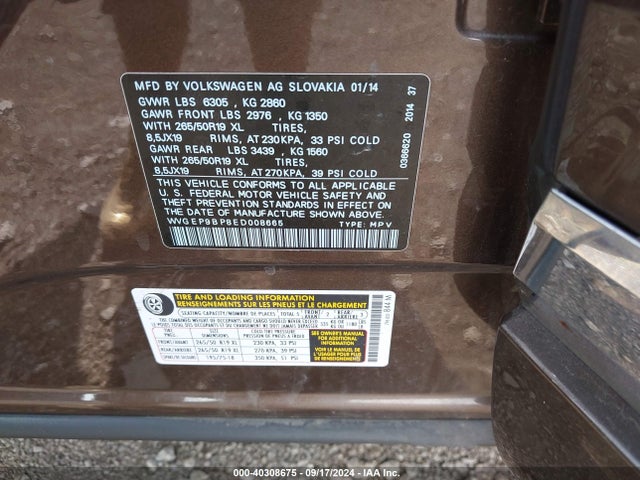 WVGEP9BP8ED008665 Volkswagen Touareg Tdi Lux
