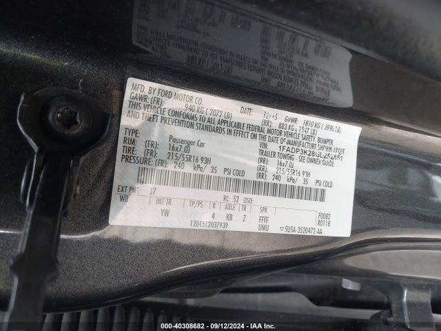 Ford FOCUS SE 2016 1FADP3K28GL252851 Image 9