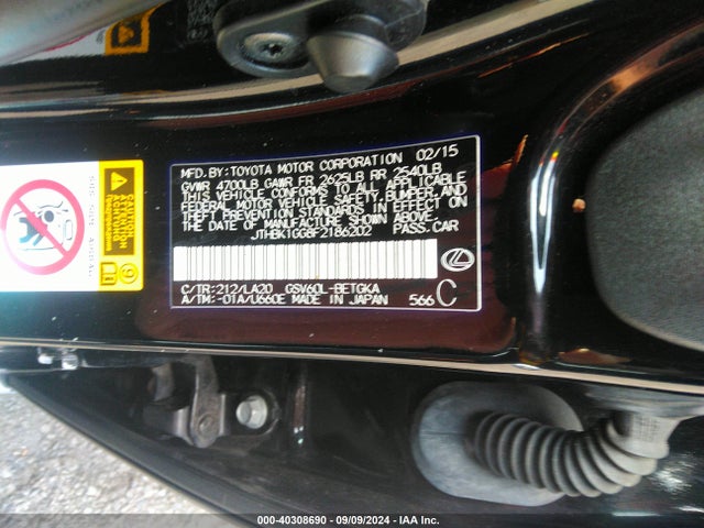 Lexus ES 350 2015 JTHBK1GG8F2186202 Image 9