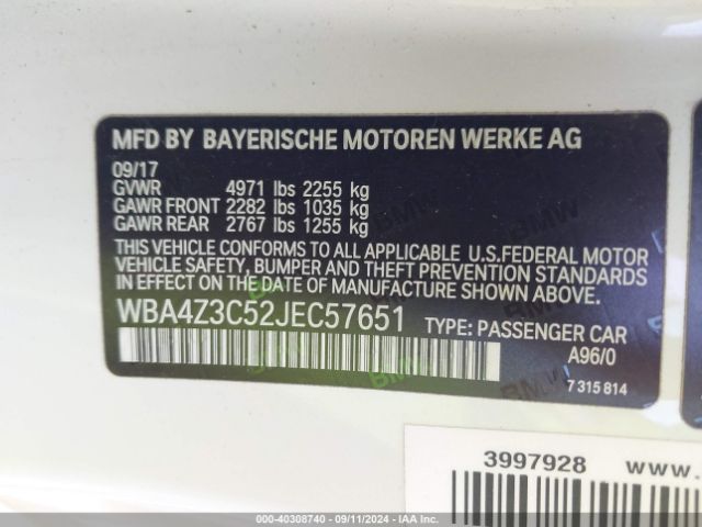 WBA4Z3C52JEC57651 BMW 430i Xdrive