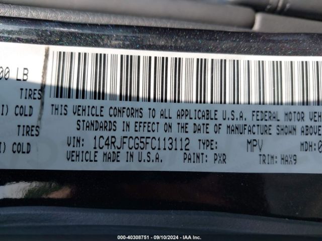 1C4RJFCG5FC113112 Jeep Grand Cherokee High Altitude