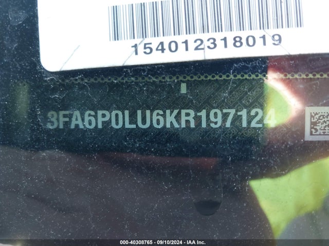 Ford Fusion Hybrid Se 2019 3FA6P0LU6KR197124 Image 9