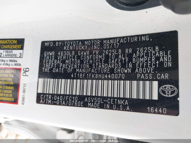 Toyota CAMRY LE 2017 4T1BF1FK8HU440070 Image 9