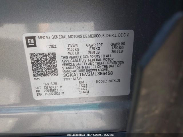 3GKALTEV2ML366458 GMC Terrain Awd Sle