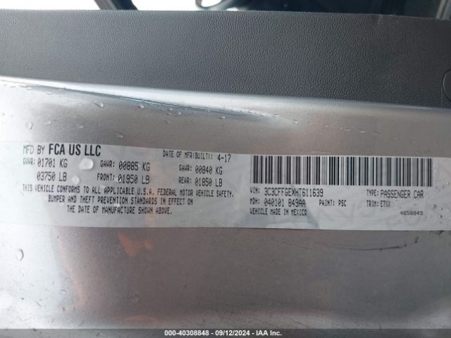 3C3CFFGEXHT611639 Fiat 500E BATTERY ELECTRIC