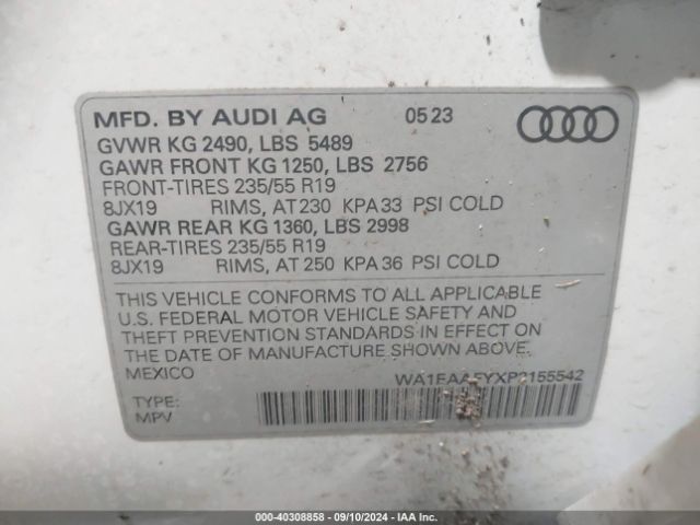 WA1EAAFYXP2155542 Audi Q5 Premium Plus 45 Tfsi S Line Quattro