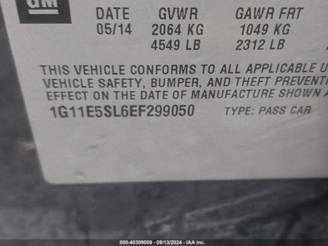 1G11E5SL6EF299050 Chevrolet MALIBU 2LT