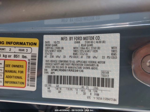 3FMCR9B61RRE08136 Ford Bronco Sport Big Bend