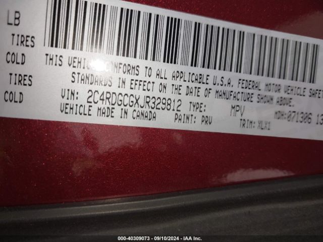 2C4RDGCGXJR329812 Dodge Grand Caravan Sxt