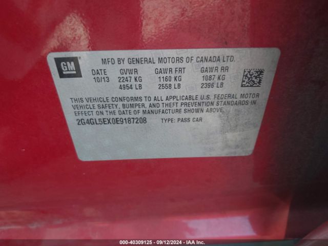 2G4GL5EX0E9187208 Buick Regal Turbo