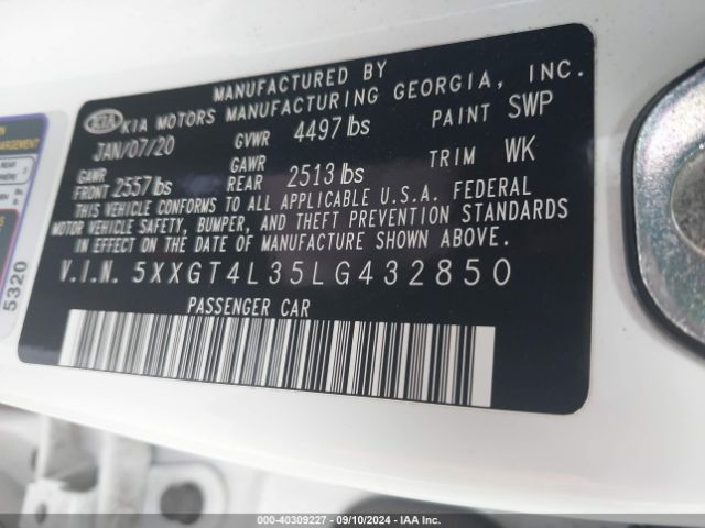 5XXGT4L35LG432850 KIA Optima Se