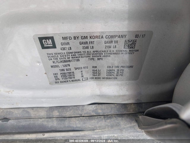 Chevrolet TRAX LS 2017 KL7CJNSB6HB177199 Image 9