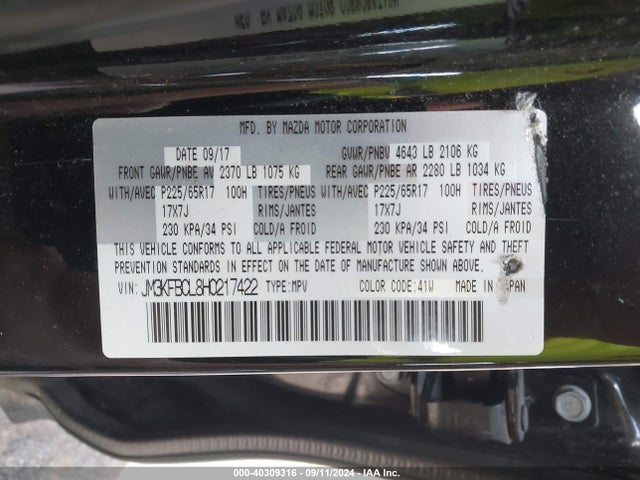 JM3KFBCL8H0217422 Mazda Cx-5 Touring