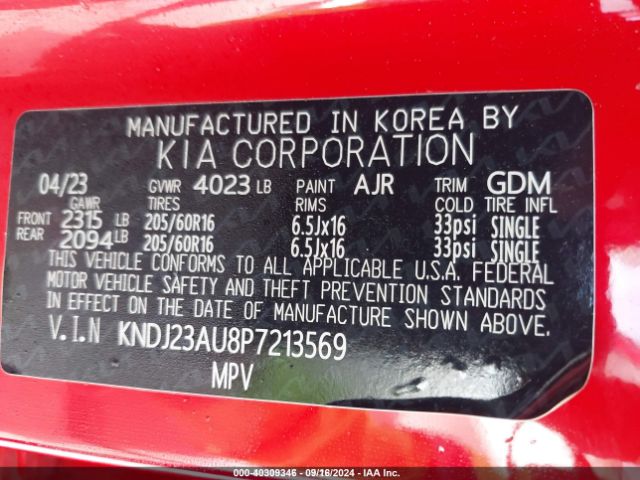KNDJ23AU8P7213569 KIA SOUL LX