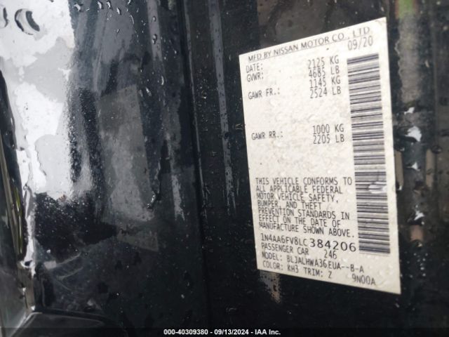 1N4AA6FV8LC384206 Nissan Maxima Platinum Xtronic Cvt