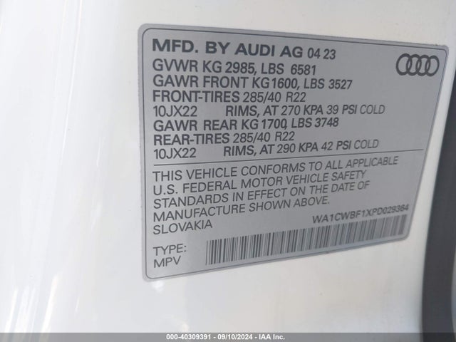 2023 AUDI SQ8 WA1CWBF1XPD029364 Photo 8