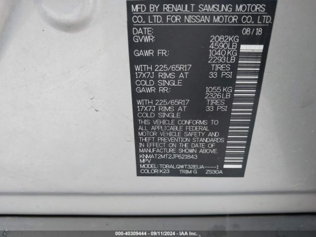 KNMAT2MT2JP621843 Nissan ROGUE SV