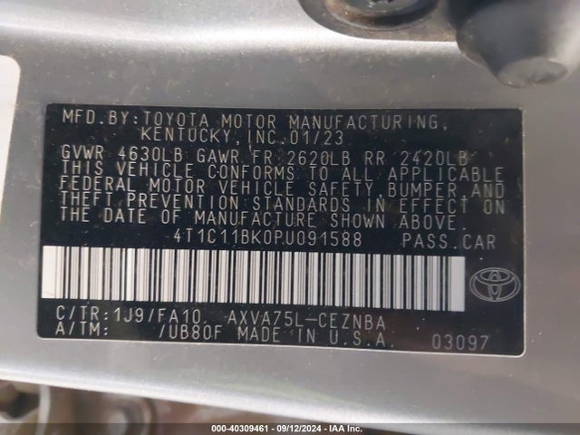 Toyota CAMRY LE 2023 4T1C11BK0PU091588 Image 9