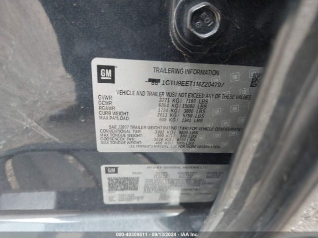 1GTU9EET1MZ204797 GMC Sierra 1500 4wd  Short Box At4