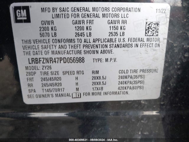 LRBFZNR47PD056988 Buick Envision Essence Fwd