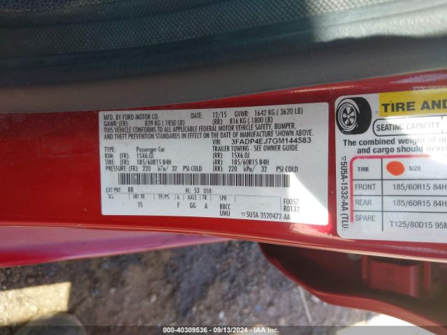 3FADP4EJ7GM144583 Ford FIESTA SE