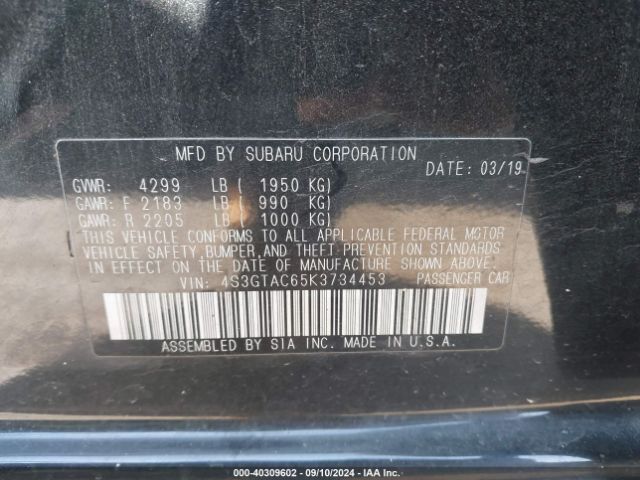 4S3GTAC65K3734453 Subaru Impreza 2.0i Premium