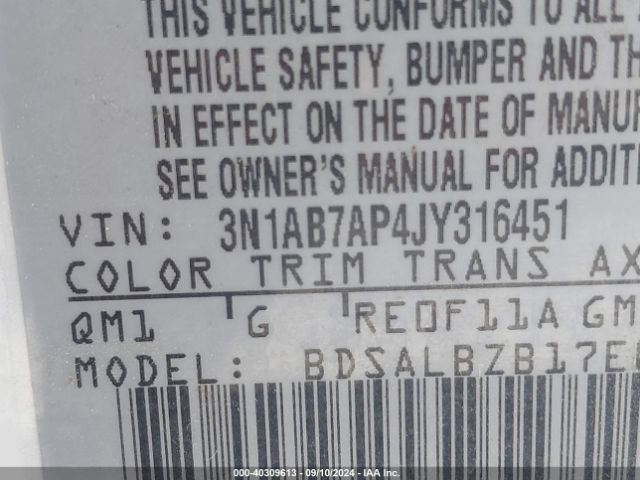 3N1AB7AP4JY316451 Nissan SENTRA S