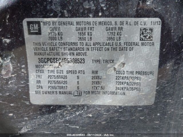 3GCPCSEC4EG308523 Chevrolet Silverado 1500 1lz