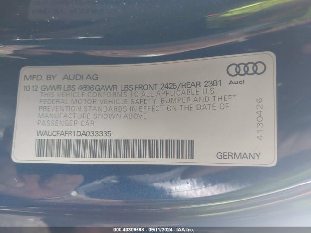 2013 AUDI A5 WAUCFAFR1DA033335 Photo 8