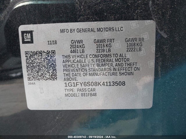 Chevrolet BOLT EV LT 2019 1G1FY6S08K4113508 Image 9