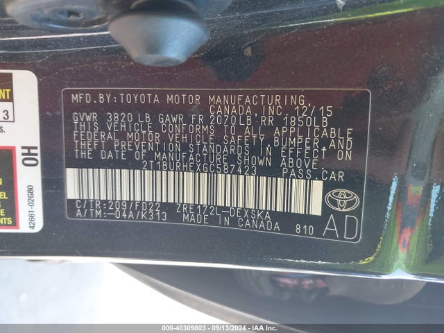 Toyota Corolla S Plus 2016 2T1BURHEXGC587423 Image 9