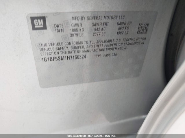 Chevrolet Cruze Premier Auto 2017 1G1BF5SM1H7160324 Image 9