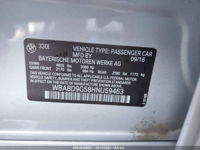 WBA8D9G58HNU59463 BMW 330i Xdrive