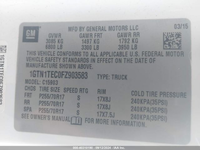 1GTN1TEC0FZ903583 GMC SIERRA 1500