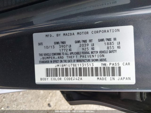 JM1BM1U78E1131513 Mazda Mazda3 I Sport
