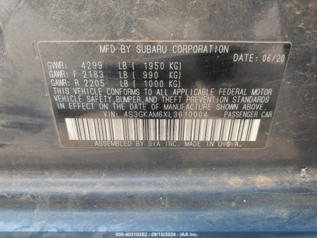 4S3GKAM6XL3610004 Subaru Impreza Sport