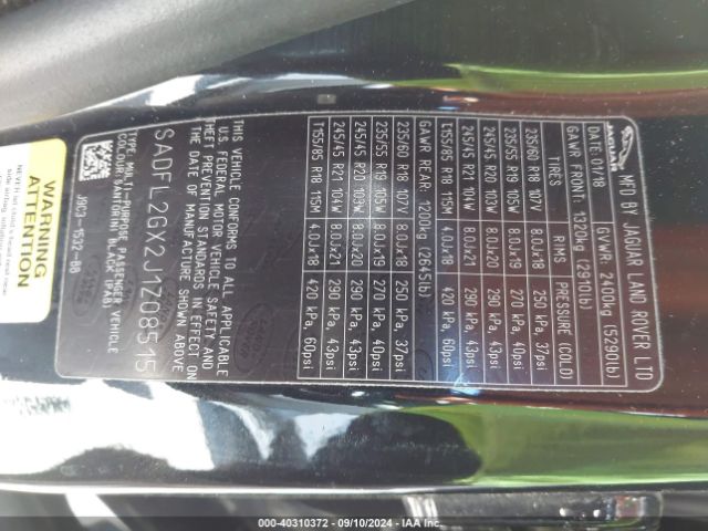 2018 JAGUAR E-PACE SADFL2GX2J1Z08515 Photo 8