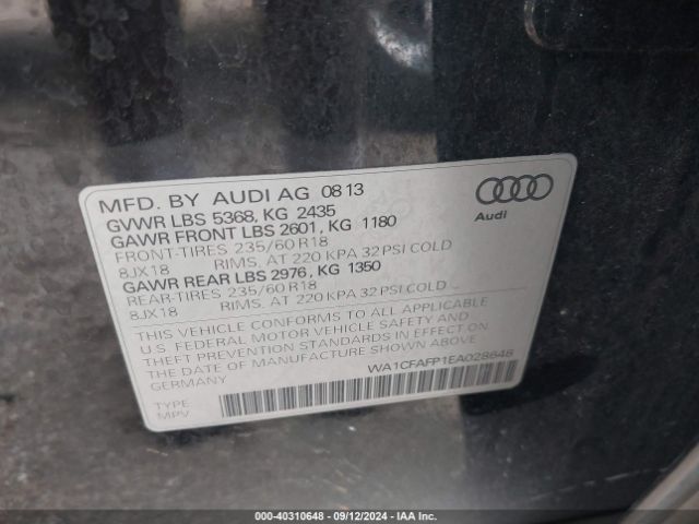 WA1CFAFP1EA028648 Audi Q5 2.0t Premium
