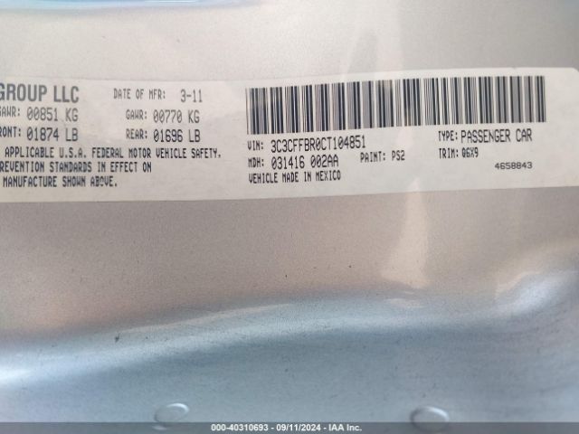 2012 FIAT 500 3C3CFFBR0CT104851 Photo 8