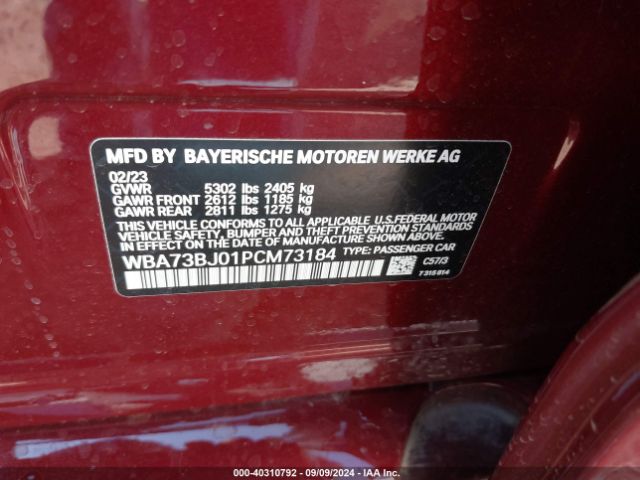 WBA73BJ01PCM73184 BMW 540 I Xdrive