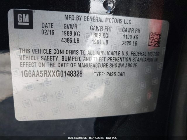 1G6AA5RXXG0148328 Cadillac Ats Standard