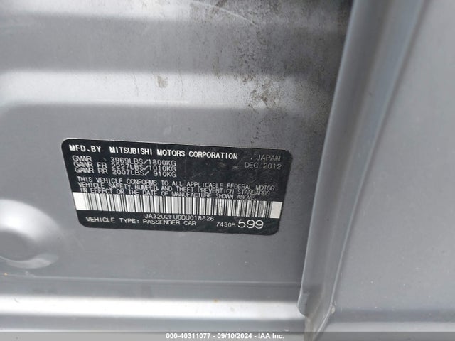 2013 MITSUBISHI LANCER JA32U2FU6DU018826 Photo 8