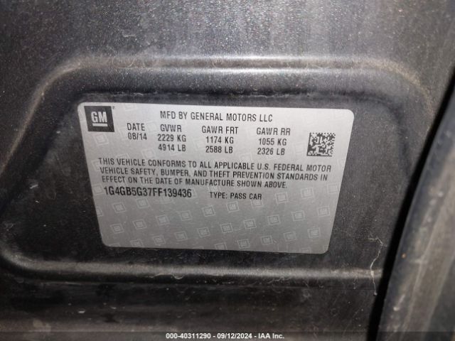 1G4GB5G37FF139436 Buick Lacrosse Leather