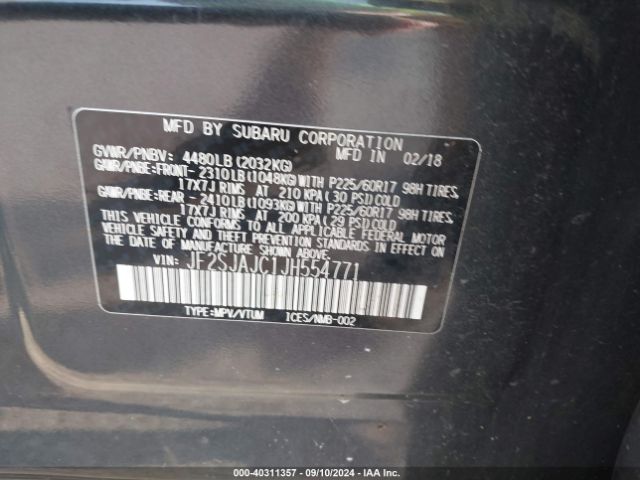 JF2SJAJC1JH554771 Subaru Forester 2.5i Limited