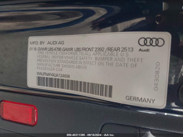 2018 AUDI A4 WAUFNAF4XJA124698 Photo 8